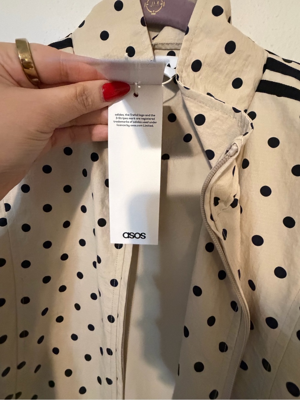 NEW adidas Originals x ASOS
Cream Polka Dot Jacket - Picture 5 of 8